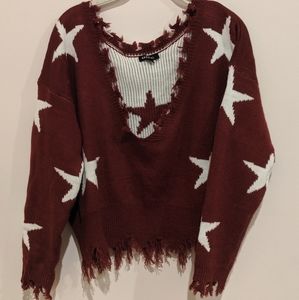 ZAFUL Cropped Destroyed Sweater